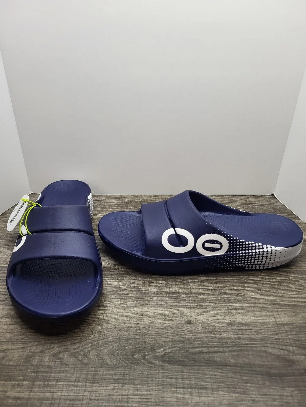 OOFOS Ooahh Sport Slide Sandal Matrix Navy Men's Size 13 New
